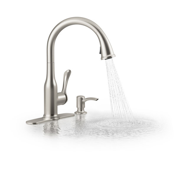 Kohler Motif Pull-Down Kitchen Faucet with Soap/Lotion Dispenser